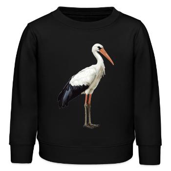 Störche Storch - Kinder Organic Sweatshirt Mini Changer von Stanley/Stella - Schwarz - Vorne - AI Model Kid Male (0cm)
