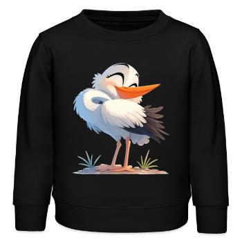 Störche Storch - Kinder Organic Sweatshirt Mini Changer von Stanley/Stella - Schwarz - Vorne - AI Model Kid Male (0cm)