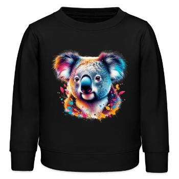 Koala - Kinder Organic Sweatshirt Mini Changer von Stanley/Stella - Schwarz - Vorne - AI Model Kid Male (0cm)