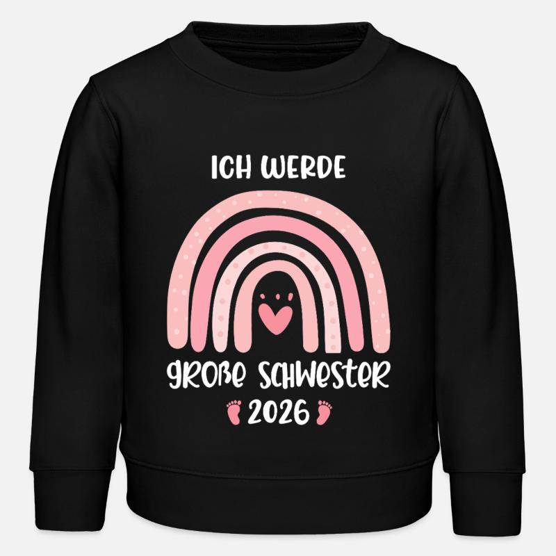 Ich werde große Schwester 2026 Regenbogen Mädchen - Kinder Organic Sweatshirt Mini Changer von Stanley/Stella - Schwarz