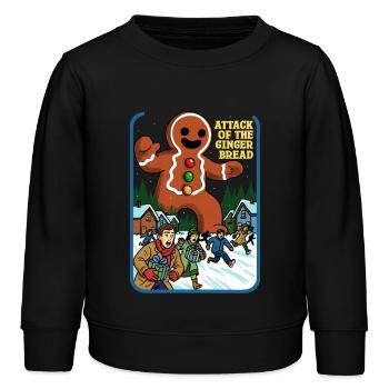 Attaque du pain d’épices - Sweat enfant bio Stanley/Stella - noir - Devant - AI Model Kid Male (0cm)
