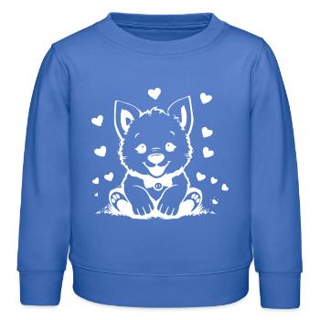 Hund T-shirt Hundebaby Hundewelpe Kinder Geschenk  - Kinder Organic Sweatshirt Mini Changer von Stanley/Stella - carolina Blue - Vorne - AI Model Kid Female (0cm)