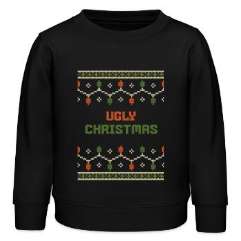 Modélique de Noël Vert Orange - Sweat enfant bio Stanley/Stella - noir - Devant - AI Model Kid Male (0cm)