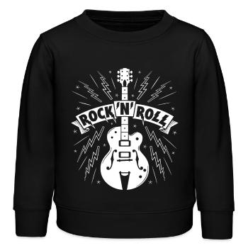 Bannière Rock’N’Roll avec guitare - Sweat enfant bio Stanley/Stella - noir - Devant - AI Model Kid Male (0cm)