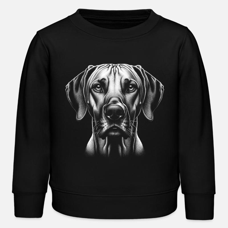 Rhodesian Ridgeback Kopf im zeichenstil - Kinder Organic Sweatshirt Mini Changer von Stanley/Stella - Schwarz