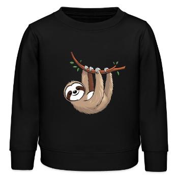Chill Sloth – Du plaisir pour les petits rêveurs - Sweat enfant bio Stanley/Stella - noir - Devant - AI Model Kid Male (0cm)