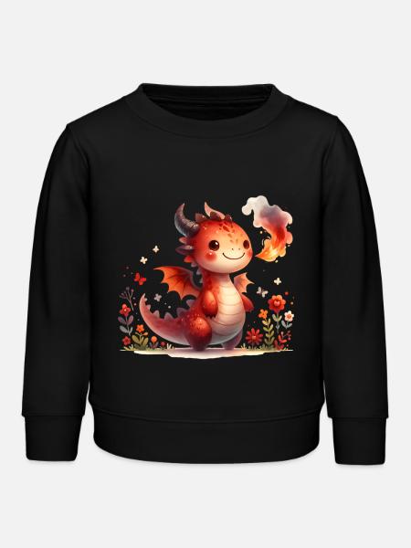 Drache - Kinder Organic Sweatshirt Mini Changer von Stanley/Stella - Schwarz