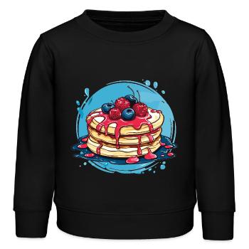 Crêpes aux baies - Sweat enfant bio Stanley/Stella - noir - Devant - AI Model Kid Male (0cm)