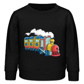 Locomotive à vapeur colorée pour les enfants - Sweat enfant bio Stanley/Stella - noir - Devant - AI Model Kid Male (0cm)