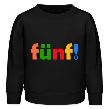 FÜNF 5 JAHRE JUNGE 5. GEBURTSTAG - Kinder Organic Sweatshirt Mini Changer von Stanley/Stella - Schwarz - Vorne - AI Model Kid Male (0cm)