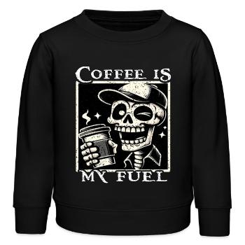 LE CAFÉ EST MON CARBURANT - SKELETON - Sweat enfant bio Stanley/Stella - noir - Devant - AI Model Kid Male (0cm)