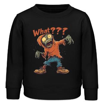 What??? - Funny zombie design - Kids Organic Sweatshirt by Stanley/Stella - black - Front - AI Model Kid Male (0cm)