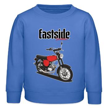S51 (rot) // Illustration - Kinder Organic Sweatshirt Mini Changer von Stanley/Stella - carolina Blue - Vorne - AI Model Kid Female (0cm)