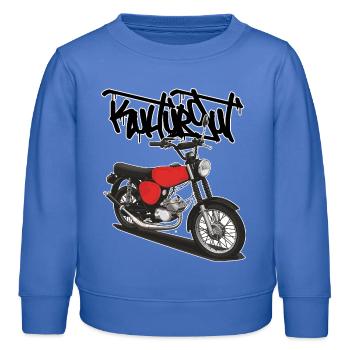 S51 (rouge) // Illustration - Sweat enfant bio Stanley/Stella - carolina blue - Devant - AI Model Kid Female (0cm)