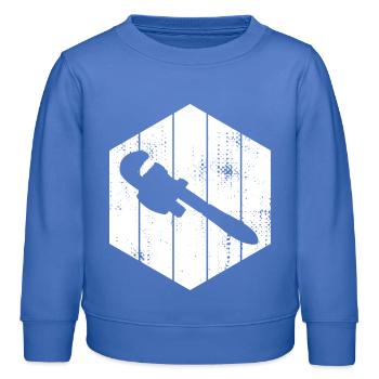 Croquis de clé à pipe - Sweat enfant bio Stanley/Stella - carolina blue - Devant - AI Model Kid Female (0cm)