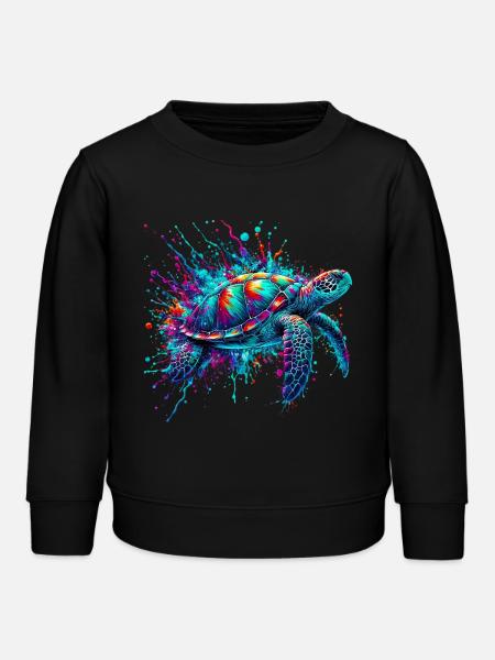 Schildkröte - Kinder Organic Sweatshirt Mini Changer von Stanley/Stella - Schwarz
