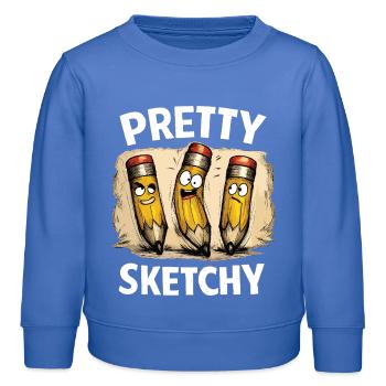 Crayons assez louches Plutôt louches - Sweat enfant bio Stanley/Stella - carolina blue - Devant - AI Model Kid Female (0cm)