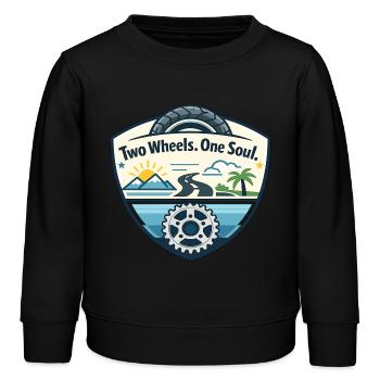 Two wheels, one soul - Kids Organic Sweatshirt by Stanley/Stella - black - Front - AI Model Kid Male (0cm)