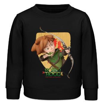 Robin Hood Schießt Mit Seinem Bogen - Kinder Organic Sweatshirt Mini Changer von Stanley/Stella - Schwarz - Vorne - AI Model Kid Male (0cm)