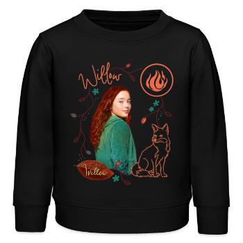 "Ein Mädchen Namens Willow" Willow Mit Fuchs Rufus - Kinder Organic Sweatshirt Mini Changer von Stanley/Stella - Schwarz - Vorne - AI Model Kid Male (0cm)