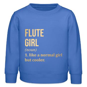 flûte - Sweat enfant bio Stanley/Stella - carolina blue - Devant - AI Model Kid Female (0cm)