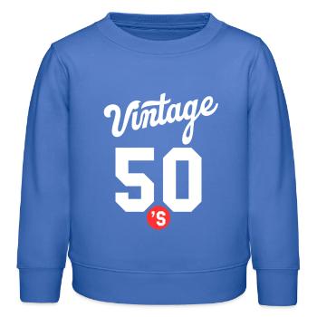 Jahrgang 50er 1950er Jahre - Kinder Organic Sweatshirt Mini Changer von Stanley/Stella - carolina Blue - Vorne - AI Model Kid Female (0cm)