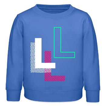 Lettre L - Sweat enfant bio Stanley/Stella - carolina blue - Devant - AI Model Kid Female (0cm)