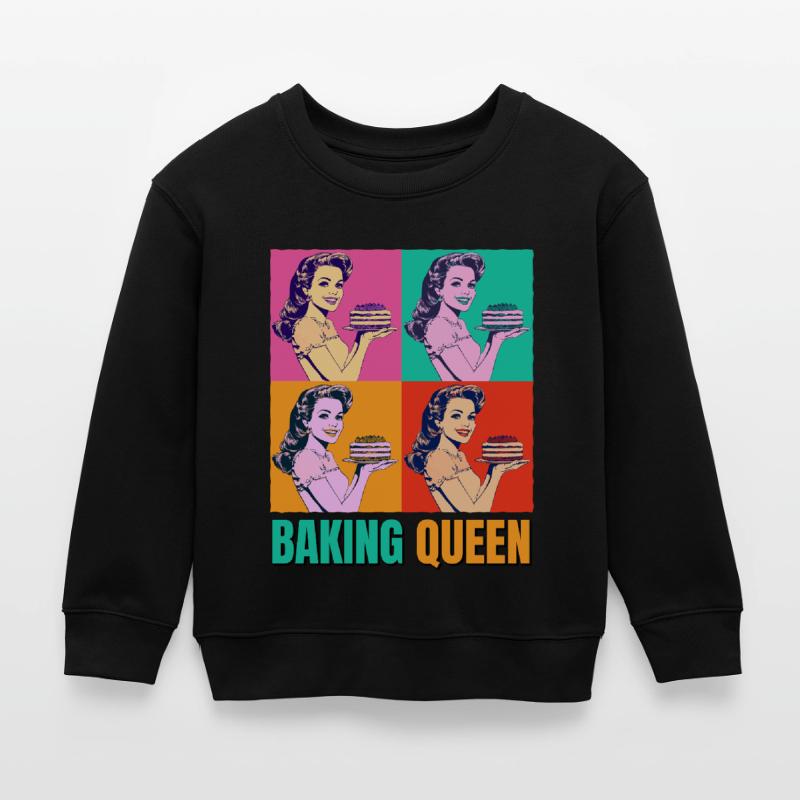 Backen Torte Backkönigin Backfee Bäckerin Pop Art Kinder Organic Sweatshirt Mini Changer von Stanley/Stella