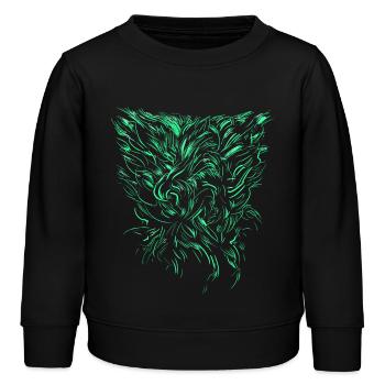 Alien Tribal / abstrakt - Kinder Organic Sweatshirt Mini Changer von Stanley/Stella - Schwarz - Vorne - AI Model Kid Male (0cm)
