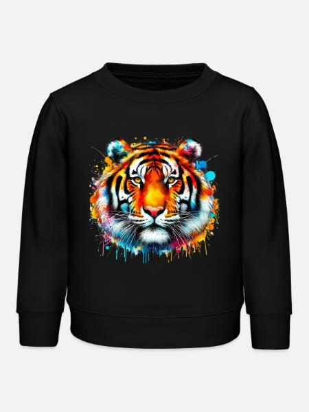 Tiger - Kinder Organic Sweatshirt Mini Changer von Stanley/Stella - Schwarz