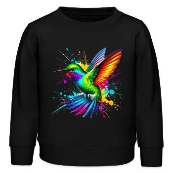 Colibri - Sweat enfant bio Stanley/Stella - noir - Devant - AI Model Kid Male (0cm)