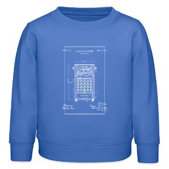 Plan de calculatrice vintage - Sweat enfant bio Stanley/Stella - carolina blue - Devant - AI Model Kid Female (0cm)