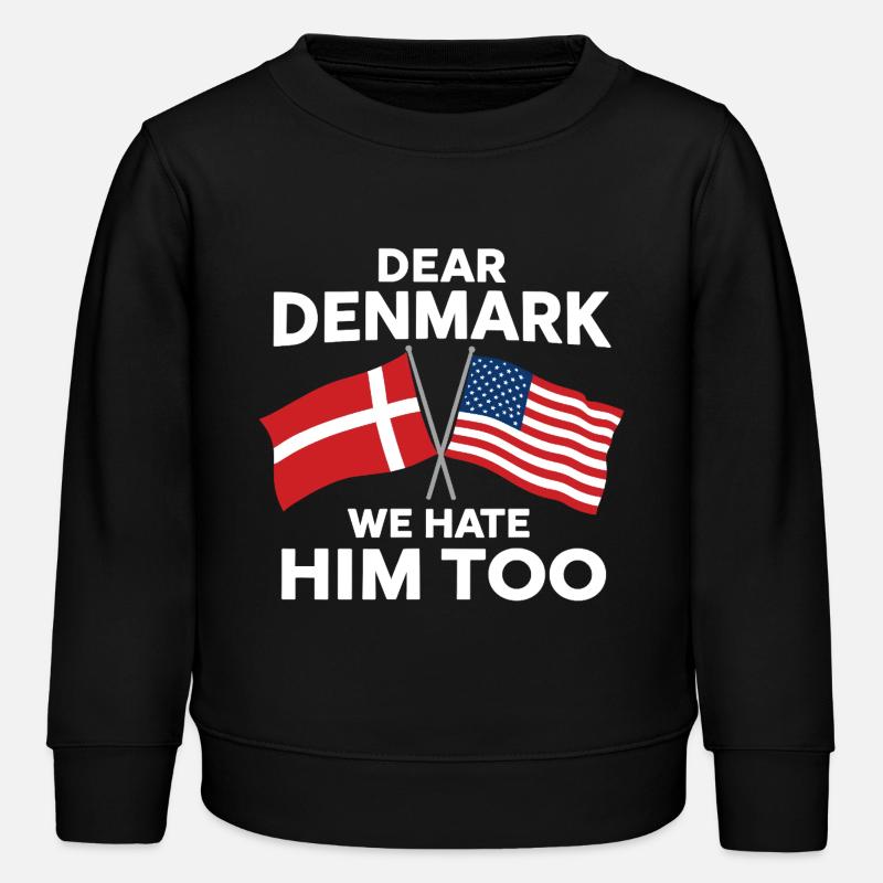 Dear Denmark We hate him - Kids Organic Sweatshirt by Stanley/Stella - black