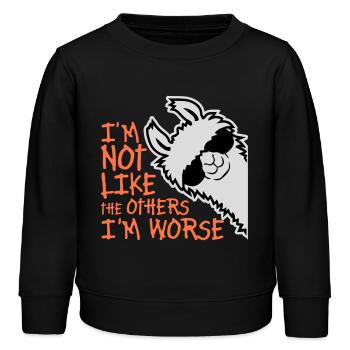 Lama Sunglasses Not Like The Others I'm Worse - Kids Organic Sweatshirt by Stanley/Stella - black - Front - AI Model Kid Male (0cm)