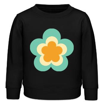 Cadeau hippie à motifs floraux des années 70 - Sweat enfant bio Stanley/Stella - noir - Devant - AI Model Kid Male (0cm)