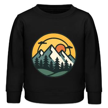 Art d'aventure au coucher du soleil en montagne - Sweat enfant bio Stanley/Stella - noir - Devant - AI Model Kid Male (0cm)