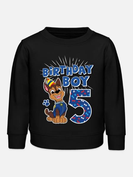 Paw Patrol 5 Year Old Birthday Chase - Kids Organic Sweatshirt by Stanley/Stella - black