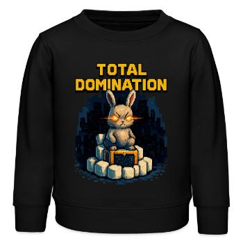 Pixel-Hase der Macht – Total Domination - Kinder Organic Sweatshirt Mini Changer von Stanley/Stella - Schwarz - Vorne - AI Model Kid Male (0cm)