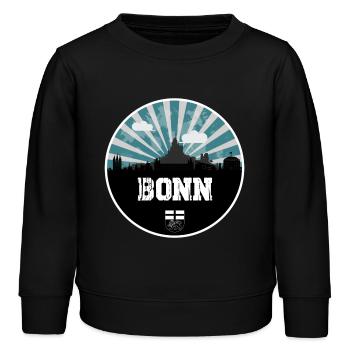Bonn Skyline Blue Hour - Kinder Organic Sweatshirt Mini Changer von Stanley/Stella - Schwarz - Vorne - AI Model Kid Male (0cm)