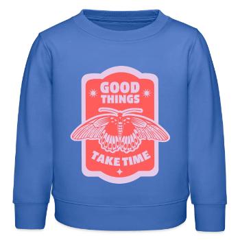 Geduld & Wachstum – Ästhetisches Motiv - Kinder Organic Sweatshirt Mini Changer von Stanley/Stella - carolina Blue - Vorne - AI Model Kid Female (0cm)