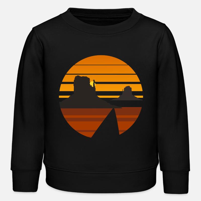 Desert Sunset Silhouette Design - Kids Organic Sweatshirt by Stanley/Stella - black