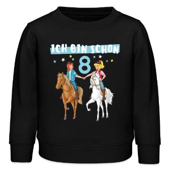 Bibi & Tina Geburtsagsdesign Ich Bin Schon Acht - Kinder Organic Sweatshirt Mini Changer von Stanley/Stella - Schwarz - Vorne - AI Model Kid Male (0cm)