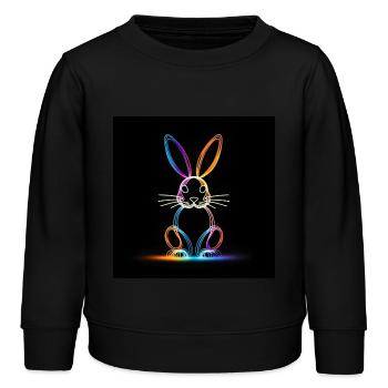 Lapin lumineux - Sweat enfant bio Stanley/Stella - noir - Devant - AI Model Kid Male (0cm)