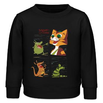 Pettersson Und Findus Kater Mit Mucklas - Kinder Organic Sweatshirt Mini Changer von Stanley/Stella - Schwarz - Vorne - AI Model Kid Male (0cm)