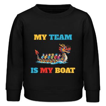 Mon équipe est mon bateau - Sweat enfant bio Stanley/Stella - noir - Devant - AI Model Kid Male (0cm)