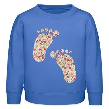 Liberty Fußabdrücke rosa - Kinder Organic Sweatshirt Mini Changer von Stanley/Stella - carolina Blue - Vorne - AI Model Kid Female (0cm)