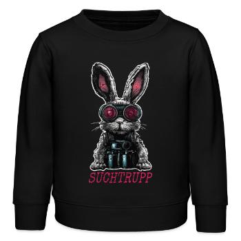 Ostern Suchtrupp Cooler Osterhase - Kinder Organic Sweatshirt Mini Changer von Stanley/Stella - Schwarz - Vorne - AI Model Kid Male (0cm)