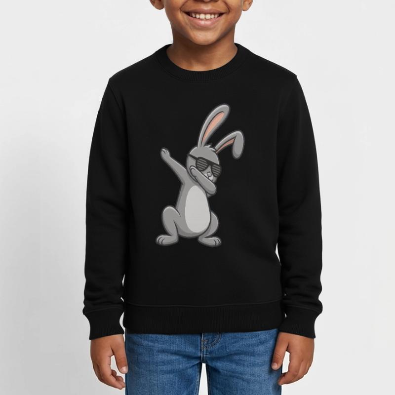 Easter Bunny Dab Easter Kids Organic Sweatshirt by Stanley/Stella