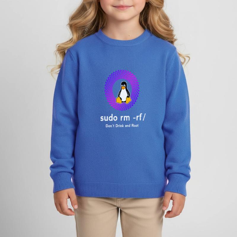 Ordinateur Sys admin Penguin Nerd pc sudo rm -rf cod Sweat enfant bio Stanley/Stella