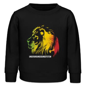 Lion en coupe rastafari - Sweat enfant bio Stanley/Stella - noir - Devant - AI Model Kid Male (0cm)